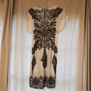 White and Black print dress